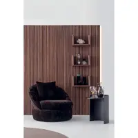 Xl Moebel Gmbh Ensemble de table d'appoint et fauteuil moderne, couleur marron et noir, design élégant, idéal pour un salon