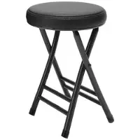 Sonstiges Tabouret de bar pliable, rembourré, empilable, de forme ronde, avec une capacité de 150 kg, de couleur noire