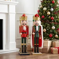 Syfax Noix de Noël TURKU, lot de 2 pièces, rouge et noir, 50 cm