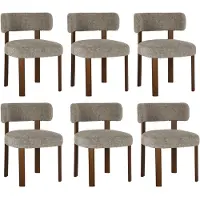 COLAMY Lot de 6 Chaises de Salle à Manger en Bois Massif, Design Épuré et Chaleureux, Dossier Arrondi Épousant la Courbe du Dos, Confort Optimal, Coloris