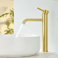 Dripio Robinet de lavabo, finition or, hauteur 194 mm, en acier inoxydable brossé