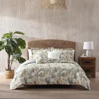 OEM Ensemble de couette en coton, motif tropical, couleur verte
