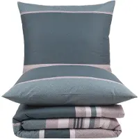 Merkloos Ensemble de literie en satin, 140 x 200 cm - 100% coton - Motifs géométriques