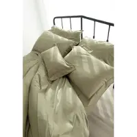 OEM Ensemble de literie en satin, 4 pièces, dimensions : 260x280 cm, 50x110 cm, 180x200 cm, couleur : vert mousse