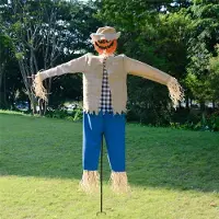 Merkloos Omgoods - Décoration d'Halloween : Épouvantail avec support métallique pour l'extérieur
