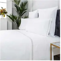 OEM Jeu de draps brodés, 100% coton, 200 fils, couleur or, dimensions 200x200 cm