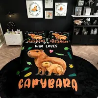 Merkloos Ensemble de couette avec motif capybara pour enfants