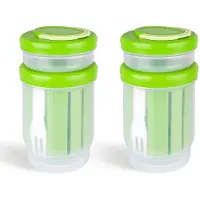 Merkloos Lot de 2 boîtes à salade avec gobelet pour vinaigrette et couverts
