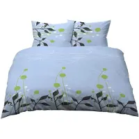 OEM Jeu de literie 200x200 cm + 70x90 cm, en coton, motif floral