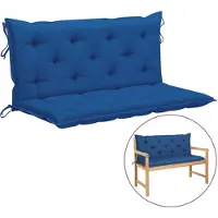 vidaXL Coussins de banc de jardin 2 pcs. Bleu 120x50x7 cm Tissu Oxford