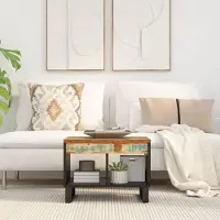 Merkloos Table basse en bois recyclé avec espace de rangement