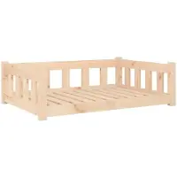 Merkloos Lit pour chien en bois massif de pin, panier pour chien robuste