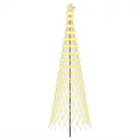 Syfax Arbre de Noël LED, 300 cm, 350 LED, lumière blanche chaude, structure en fer, couleur noire