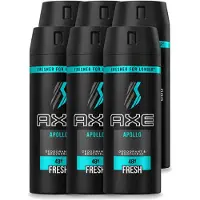 Axe 6 vaporisateurs corporels Apollo - 150 ml - Pack avantage - 6 pièces