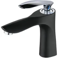 Sonstiges Robinet de lavabo en laiton, finition noire mate, monotrou, mélangeur d'eau chaude et froide, modèle LK75239Bg-CXC