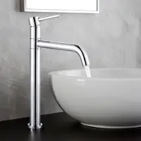 Arcora Robinet de lavabo, finition chromée, en laiton, 32,8 cm, pivotant à 360°