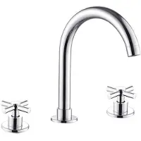 Sonstiges Robinet de lavabo, 3 trous, en laiton, à double levier, chromé