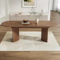 Sonstiges Table extensible en bois, dimensions 160/200 x 90 x 75 cm, aspect noyer, angles arrondis