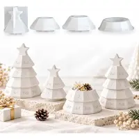 OEM Lot de 4 moules en silicone pour la fabrication d'objets de Noël : calendrier de l'Avent, sapin en 3D, étoile