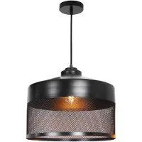 Zimilo Suspension , noire, style industriel, vintage, en métal. Douille E27, hauteur réglable. Idéale pour la cuisine, la salle à manger, au-dessus d'une table. Design en métal