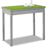OEM Table pliante en métal et verre, couleur verte, dimensions 80x40 cm ou 80x80 cm