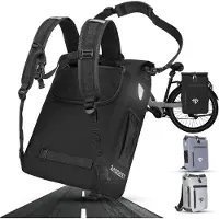 RADGEIST 3-in-1 Pannier Bagage - Sac à dos, sac à bandoulière et sac porte-bagages - Imperméable avec compartiment pour ordinateur portable 25L - Noir