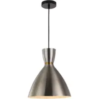Zimilo Suspension moderne en métal (E27) : Lampe suspendue de style vintage, avec hauteur réglable – Luminaire élégant pour la cuisine et le salon (gris argent)
