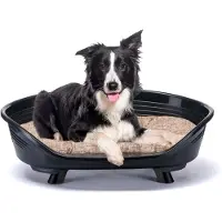 Ferplast Lit pour chien et chat avec coussin en coton, lit surélevé pour chien, taille moyenne