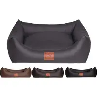 Merkloos Coussin pour chien - Coussin en simili-cuir - Ø 100 x 80 cm - Noir