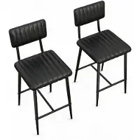 StarTech.com Tabourets de bar, lot de 2 - Tabourets de bar pour îlot de cuisine - Revêtus en similicuir - Capacité de charge jusqu'à 181 kg - Structure en métal - Dossier ergonomique - Repose-pieds intégré - Noir