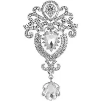 FEELNEEDY Broche fantaisie pour femmes, avec pendentif en cristal - Idée de création pour collier et accessoires