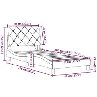 vidaXL Cadre de lit avec LED sans matelas Taupe 80x200 cm Tissu