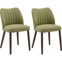 COLAMY Lot de 2 chaises de Salle à Manger rembourrées en Tissu,Coussin d'assise épais et Patins antidérapants,Chaise de Cuisine Moderne au Design