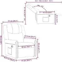 vidaXL Fauteuil Relax Electrique Brillant Marron Similicuir