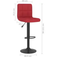vidaXL Tabouret de bar vin rouge tissu