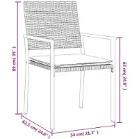 vidaXL Ensemble de jardin 7 pièces avec coussins Poly rotin et acier