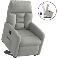 vidaXL Fauteuil relax avec releveur Gris clair Tissu microfibre