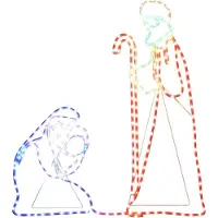 vidaXL LED Silhouette Marie et Joseph 264 LED 40x55&38x100 cm