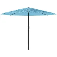 vidaXL Parasol avec mât en acier bleu 388x388x248 cm