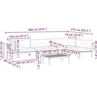 vidaXL Ensemble de 5 canapés de jardin en palettes avec coussins en acacia