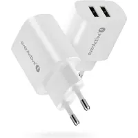 EverActive Netzteil 12W 2xUSB SC-220 (12 W, 2 ports), Chargeur USB, Blanc, Noir