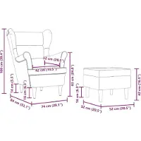 vidaXL Fauteuil avec repose-pieds vin rouge Tissu