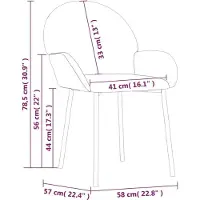 vidaXL Chaise de salle à manger 2 pcs. Marron velours
