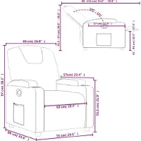 vidaXL Fauteuil relax Crème Similicuir