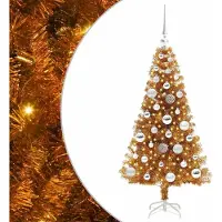 vidaXL Sapin de Noël avec 150 LED avec support Doré 120 cm PET
