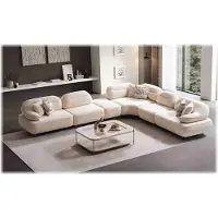 AEA Canapé d'angle, style moderne, couleur beige, confortable, spacieux, idéal pour un salon, structure en bois