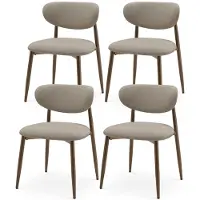 COLAMY Lot de 4 chaises de salle à manger, chaises rembourrées avec pieds en métal et patins antidérapants, dossier incurvé, idéales pour la cuisine, la