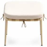 Xl Moebel Gmbh Pouf beige, rembourré, avec structure en bois, idéal pour la terrasse ou le jardin