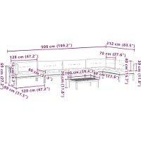vidaXL Ensemble de 6 canapés de jardin en palettes avec coussins en acacia