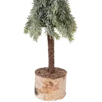 Clayre & Eef Mini-sapin de Noël artificiel Ø 10x35 cm Vert Bois
